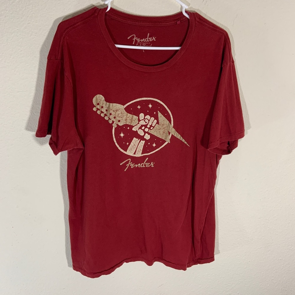 Lucky Brand Fender Guitar Logo T Shirt L
